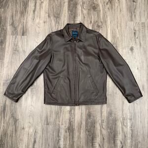 Vintage Brooks Brothers Polo Leather M Jacket Brown minimalist boxy fit
